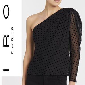 IRO Paris Black Coatil Blouse Top